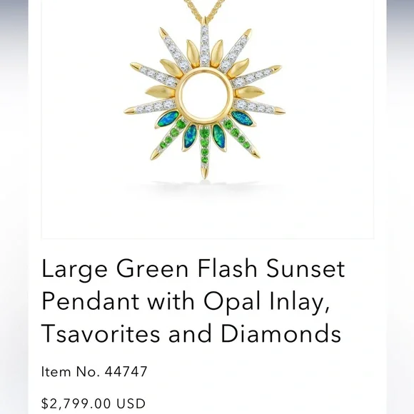 Na Hoku 14KY Gold Green Flash Pendant! ☀️ 🌴 🌊 
Brand New boxes and cards! - Picture 6 of 6